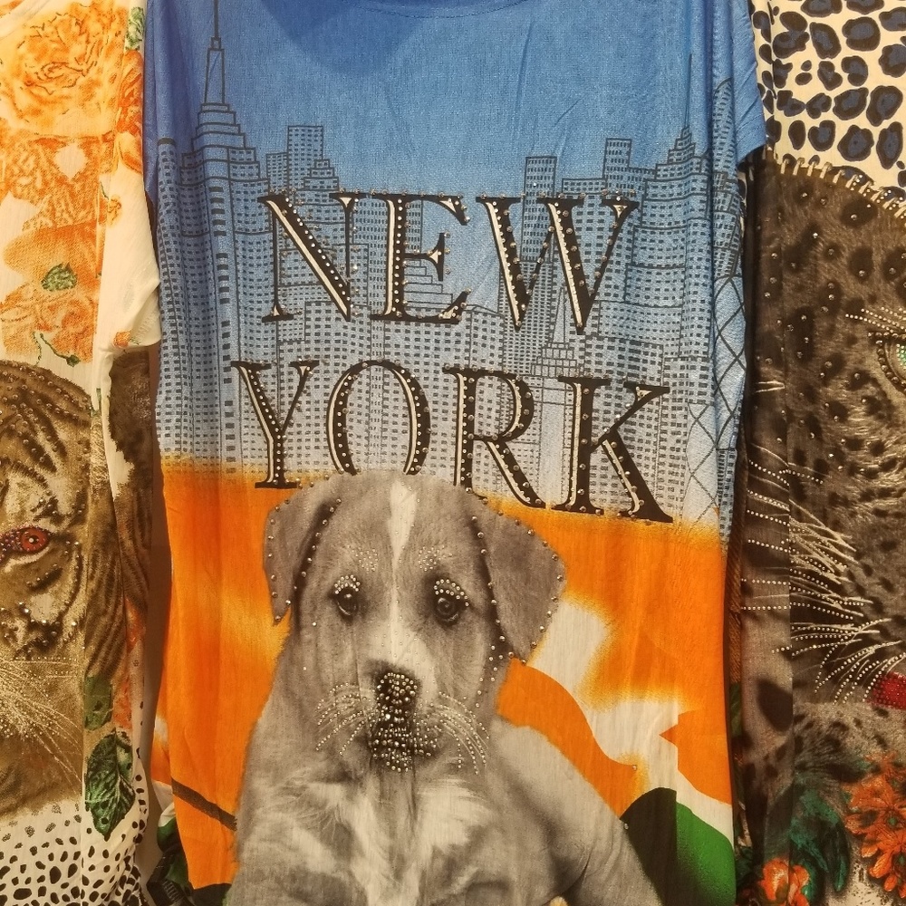 Casual Blouses with cute pup prints